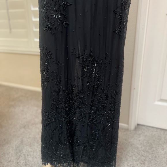 VNTG 80s Adrianna Papell Black Sequence Beaded Gown Evening Maxi Dress Y2K SZ 12 - Picture 15 of 16